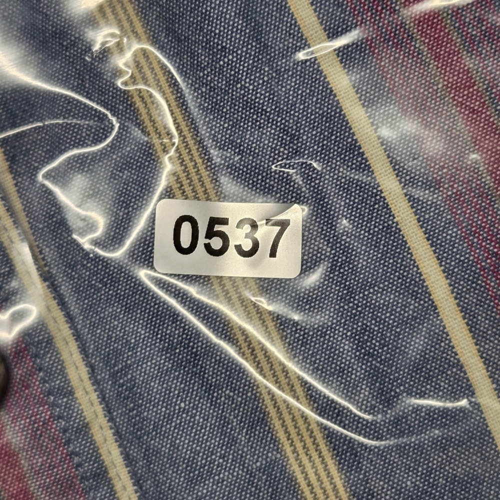 Vintage 1991 Dockers Shirt Mens L Striped Long Sleeve 90s Cotton Preppy Grandpa - Picture 14 of 14